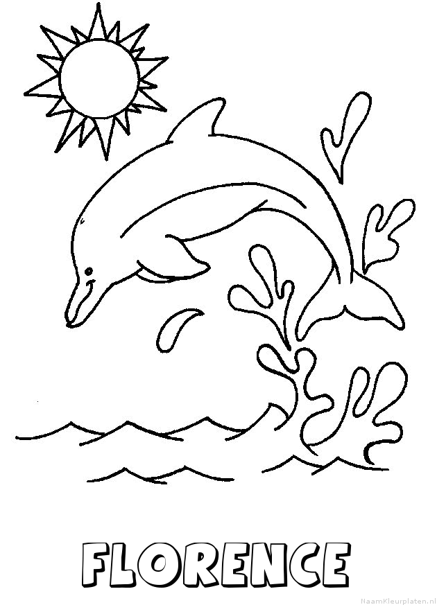 Florence dolfijn kleurplaat