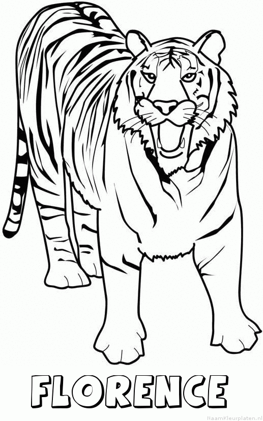 Florence tijger 2 kleurplaat