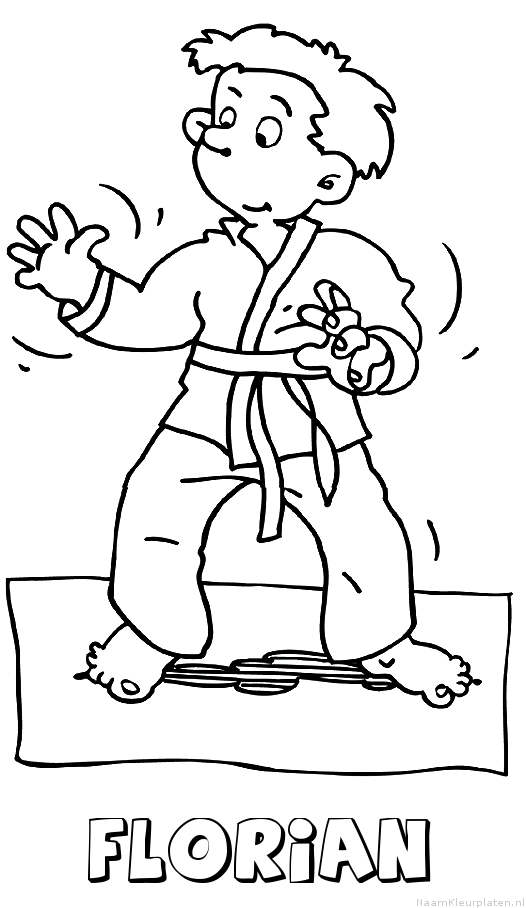 Florian judo kleurplaat