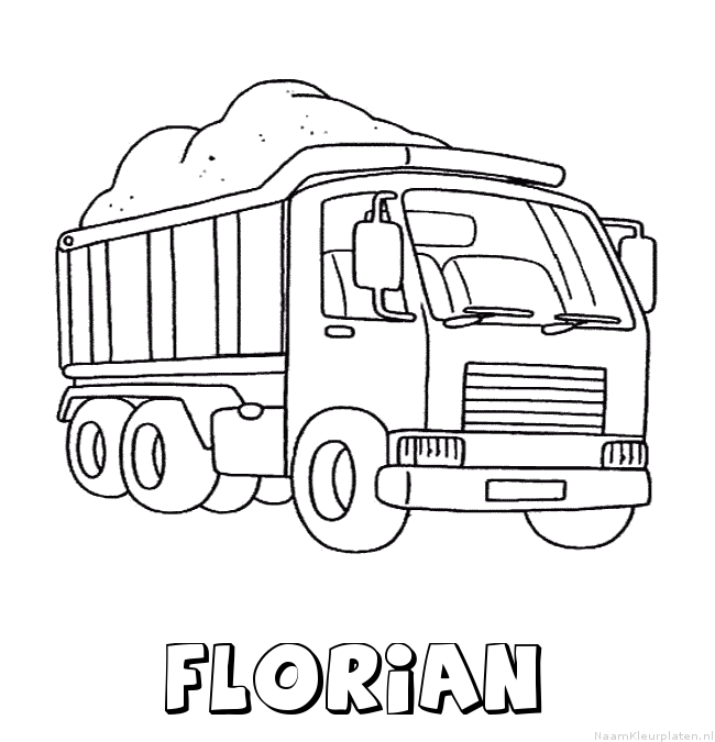 Florian vrachtwagen kleurplaat