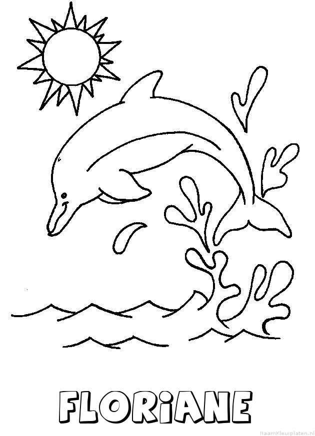 Floriane dolfijn kleurplaat