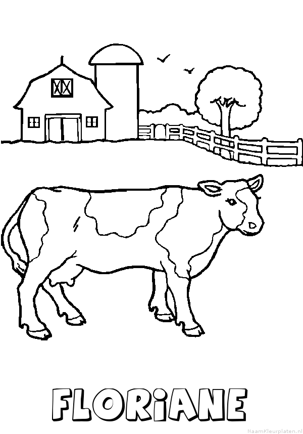 Floriane koe kleurplaat