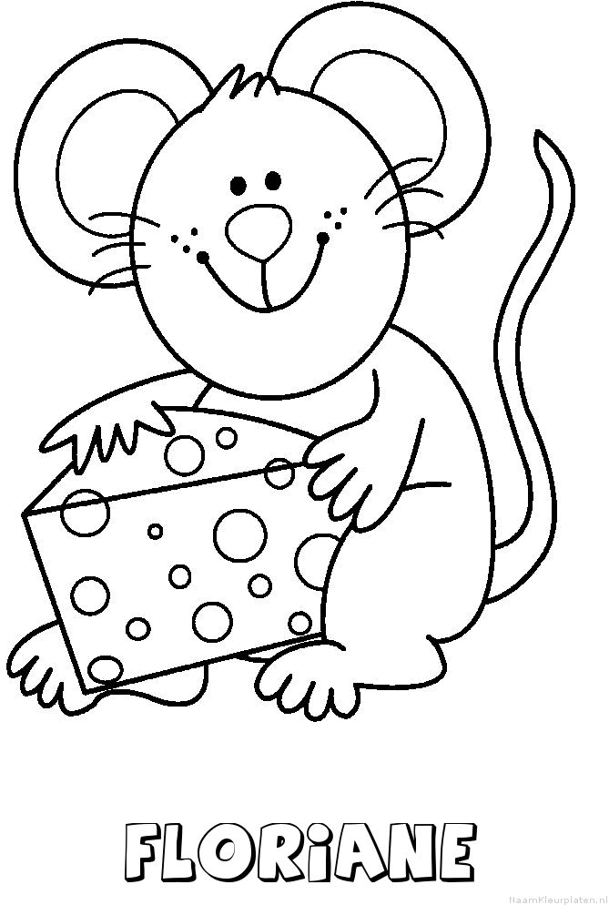 Floriane muis kaas kleurplaat