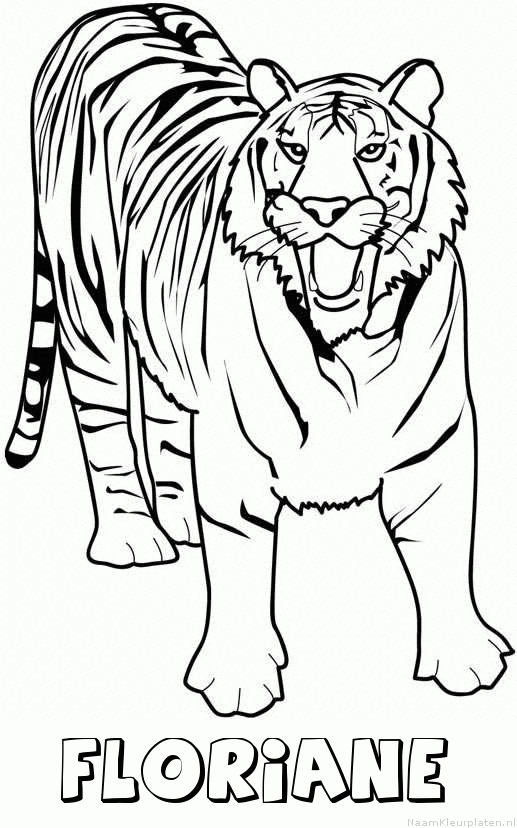 Floriane tijger 2 kleurplaat