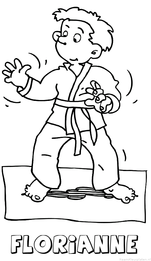 Florianne judo kleurplaat