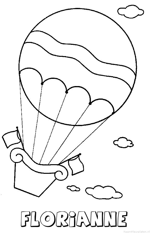 Florianne luchtballon kleurplaat