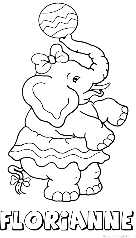Florianne olifant kleurplaat