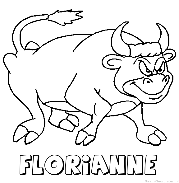 Florianne stier kleurplaat