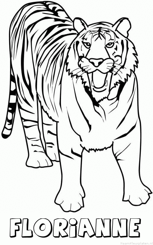 Florianne tijger 2 kleurplaat