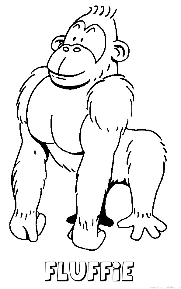 Fluffie aap gorilla kleurplaat