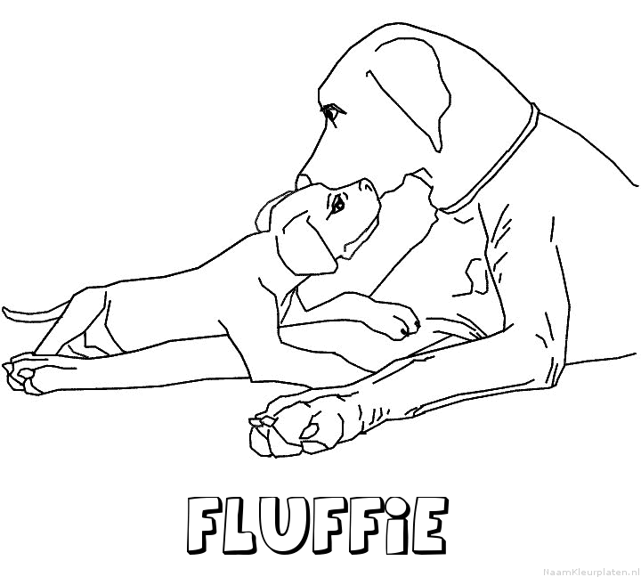 Fluffie hond puppy kleurplaat