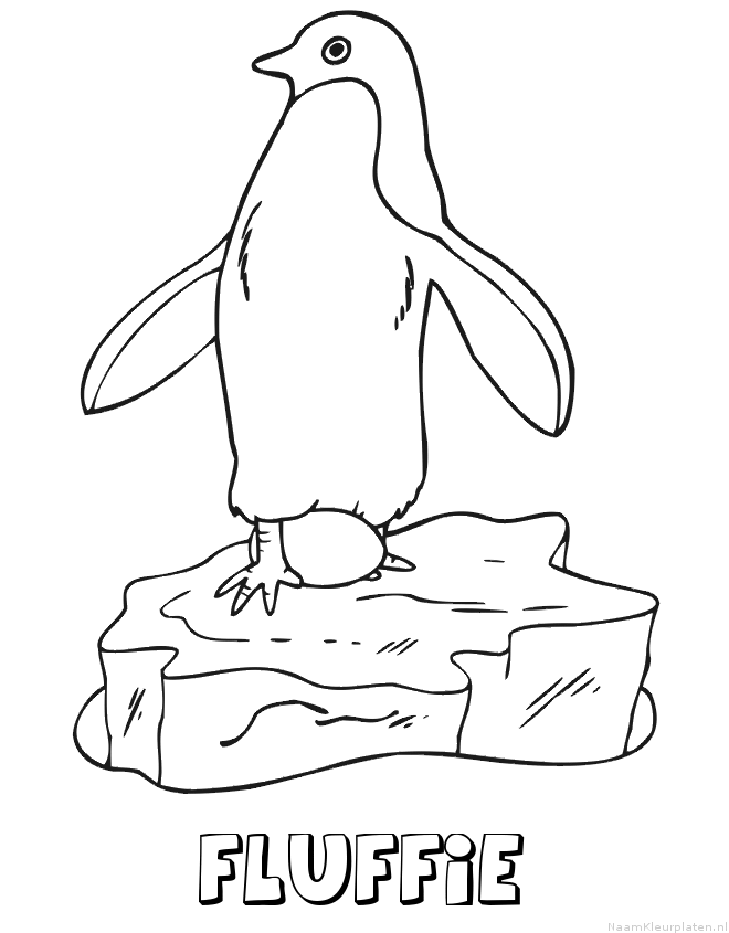 Fluffie pinguin kleurplaat