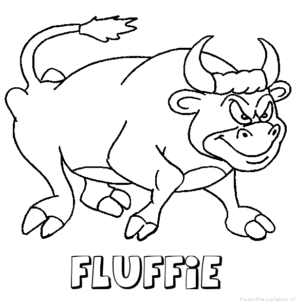 Fluffie stier kleurplaat