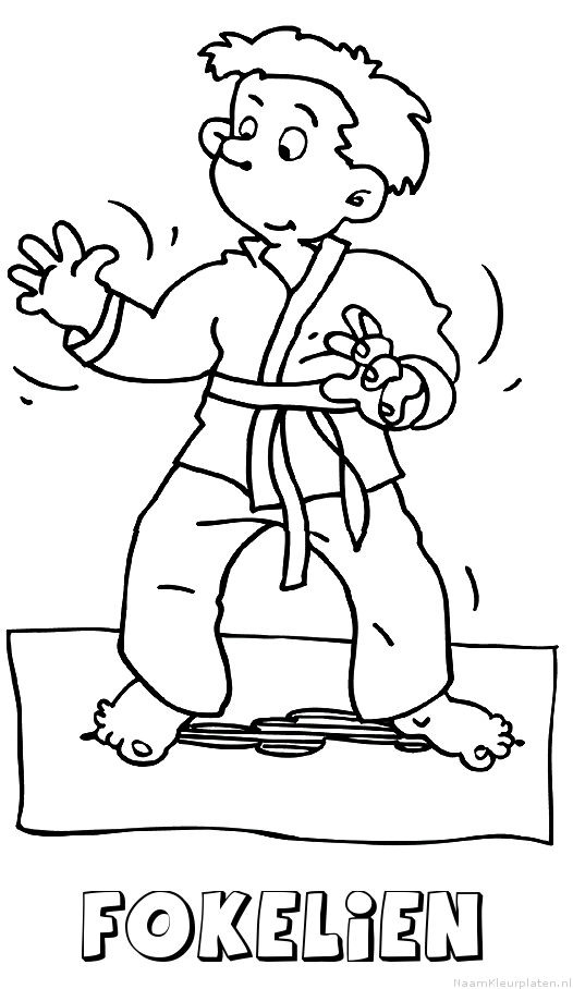 Fokelien judo kleurplaat