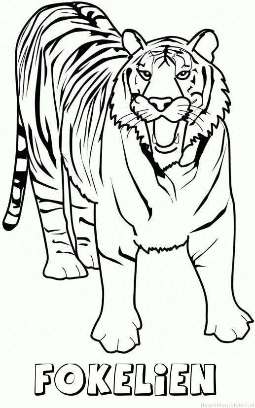 Fokelien tijger 2 kleurplaat