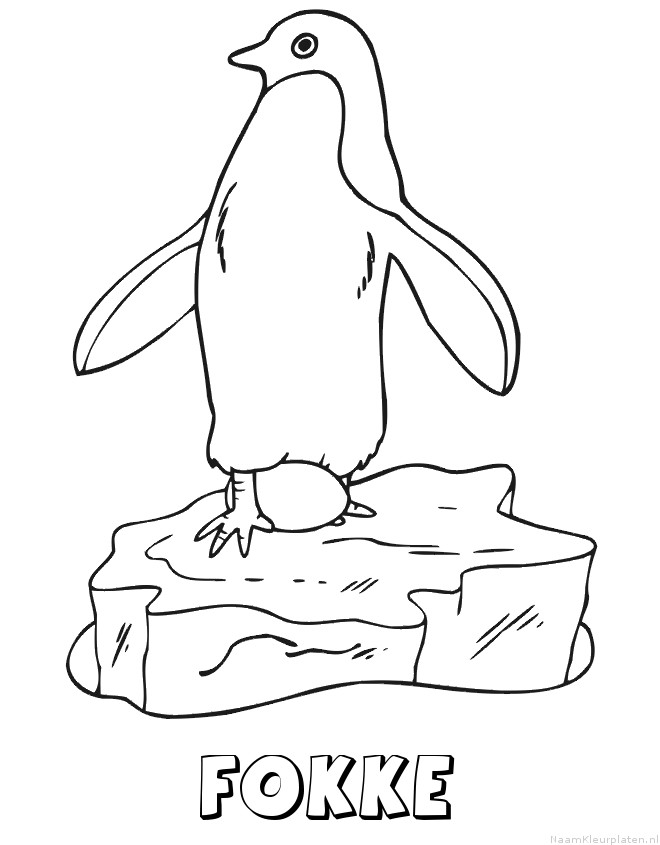 Fokke pinguin kleurplaat