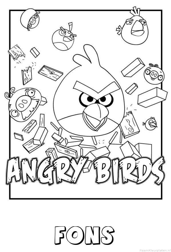 Fons angry birds kleurplaat