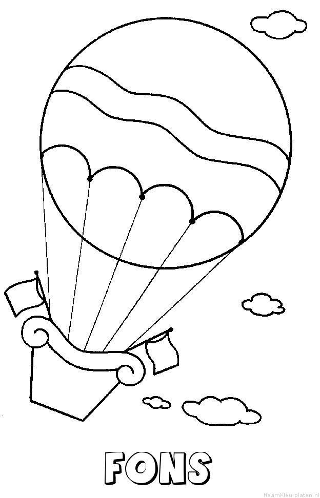 Fons luchtballon kleurplaat