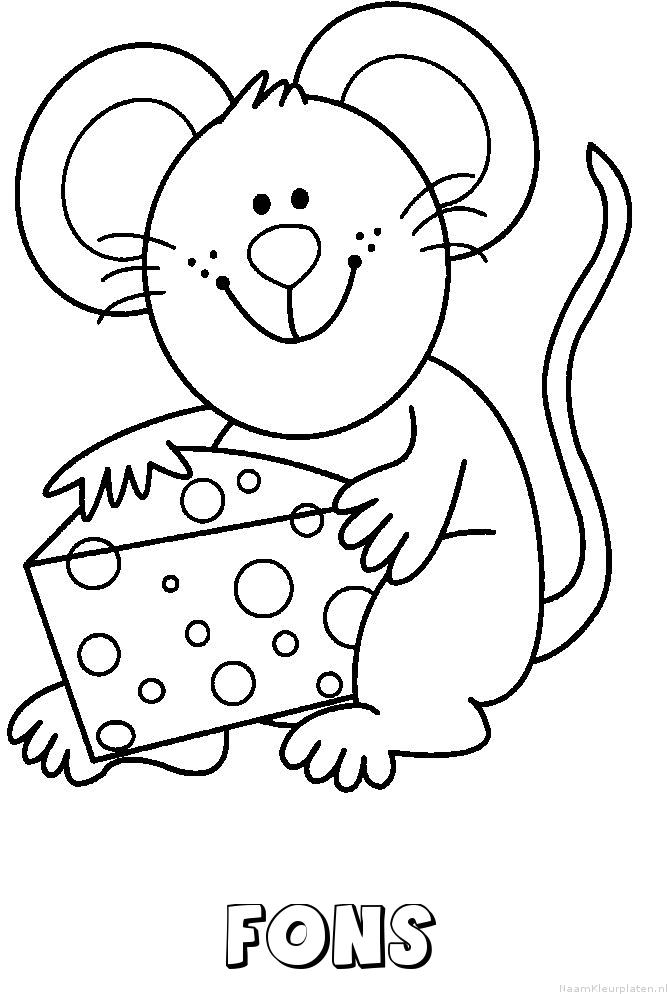 Fons muis kaas kleurplaat
