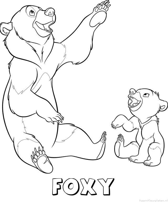 Foxy brother bear kleurplaat