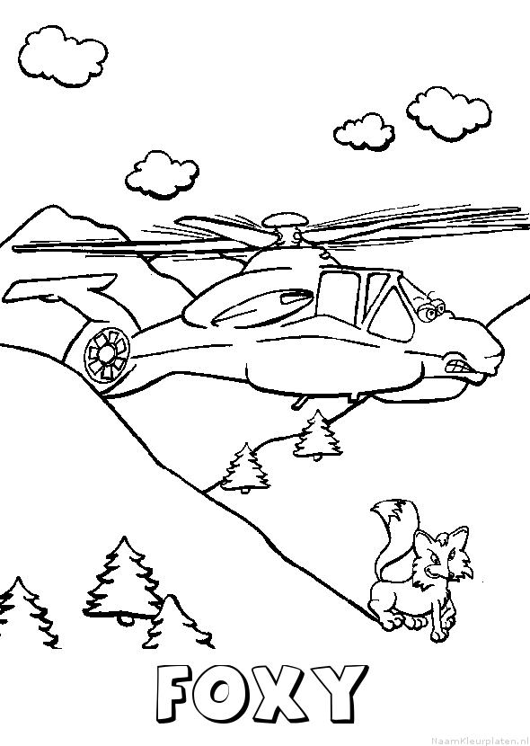 Foxy helikopter kleurplaat