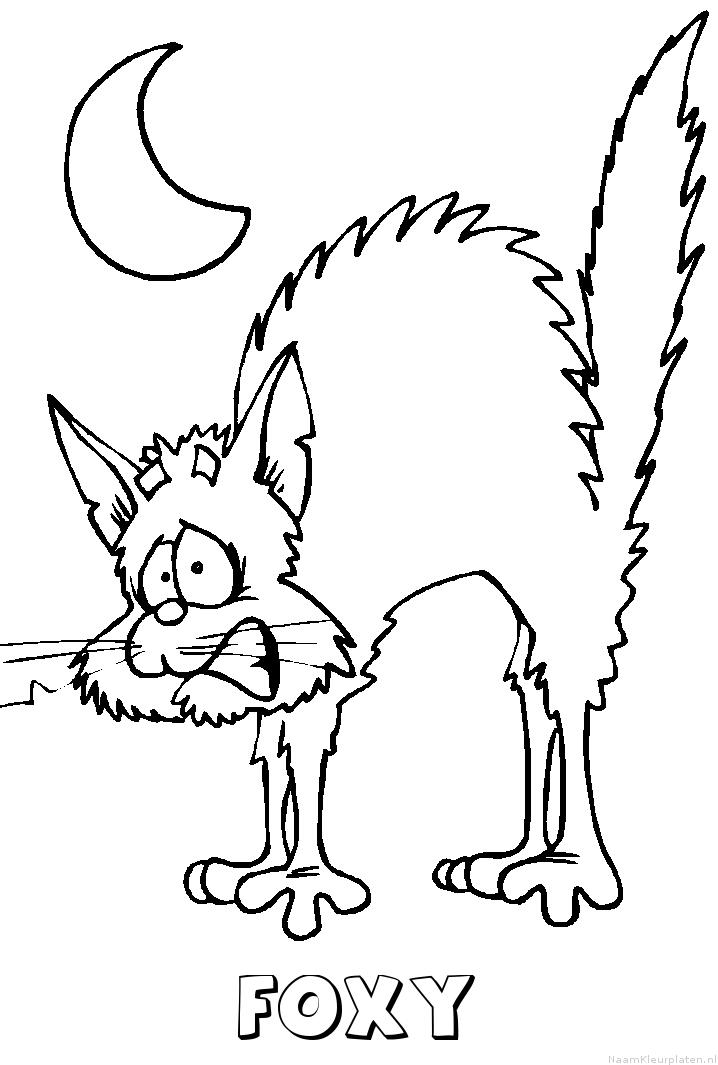 Foxy kat kleurplaat