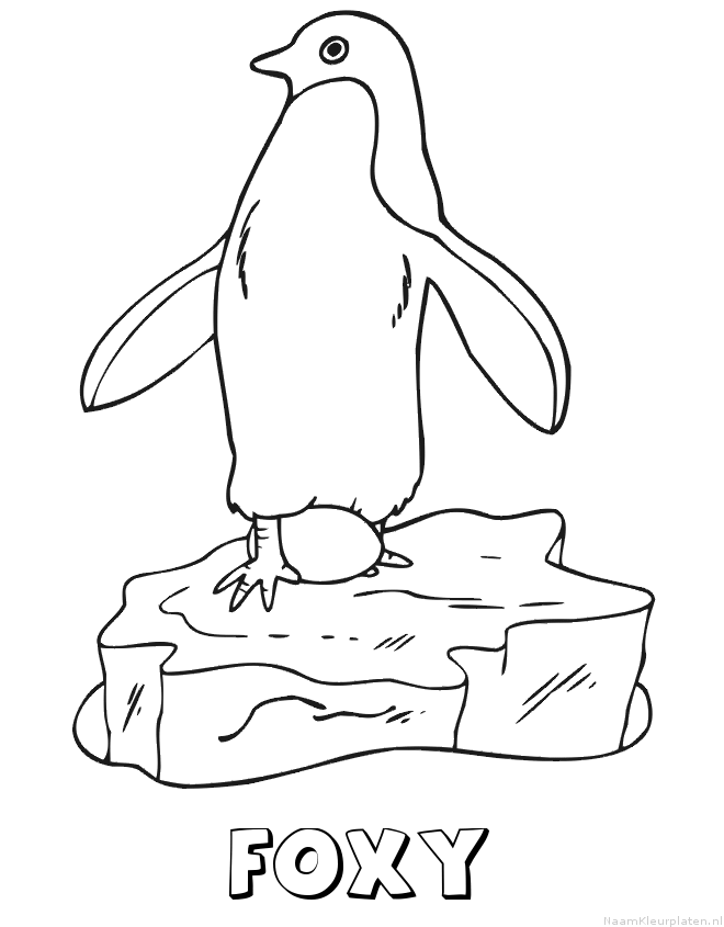 Foxy pinguin kleurplaat