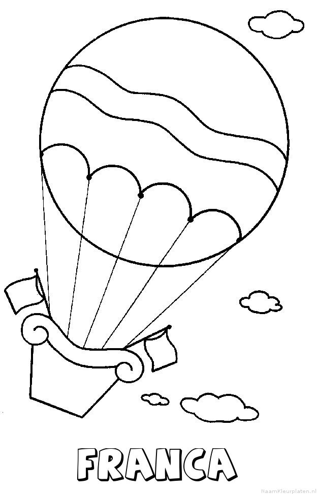 Franca luchtballon kleurplaat
