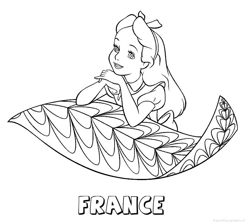 France alice in wonderland kleurplaat