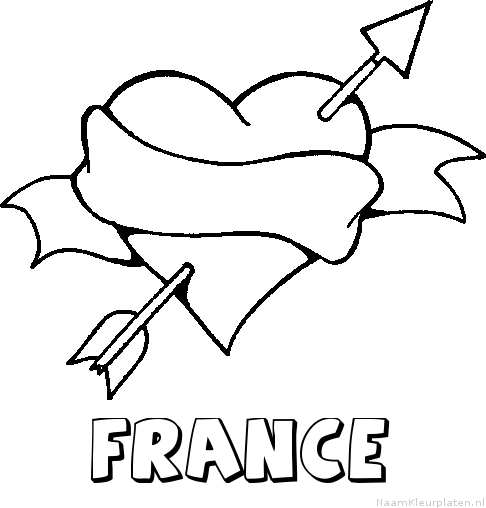 France liefde kleurplaat