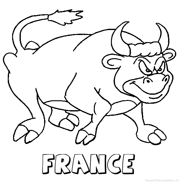 France stier kleurplaat
