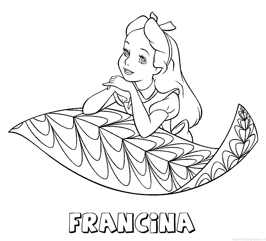 Francina alice in wonderland kleurplaat