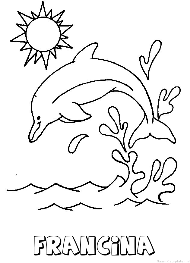 Francina dolfijn kleurplaat
