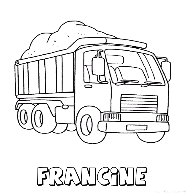 Francine vrachtwagen kleurplaat