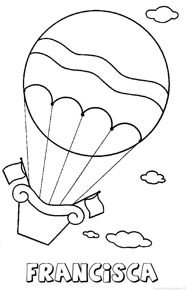 Francisca luchtballon kleurplaat