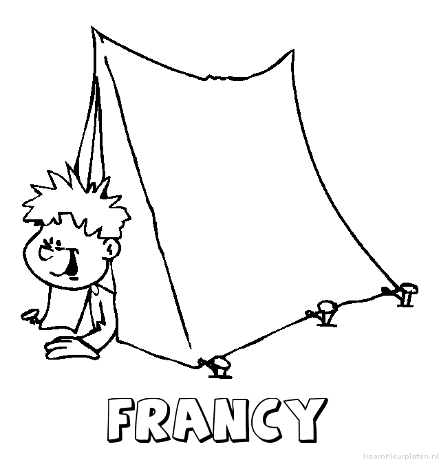 Francy kamperen kleurplaat