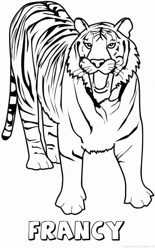 Francy tijger 2 kleurplaat