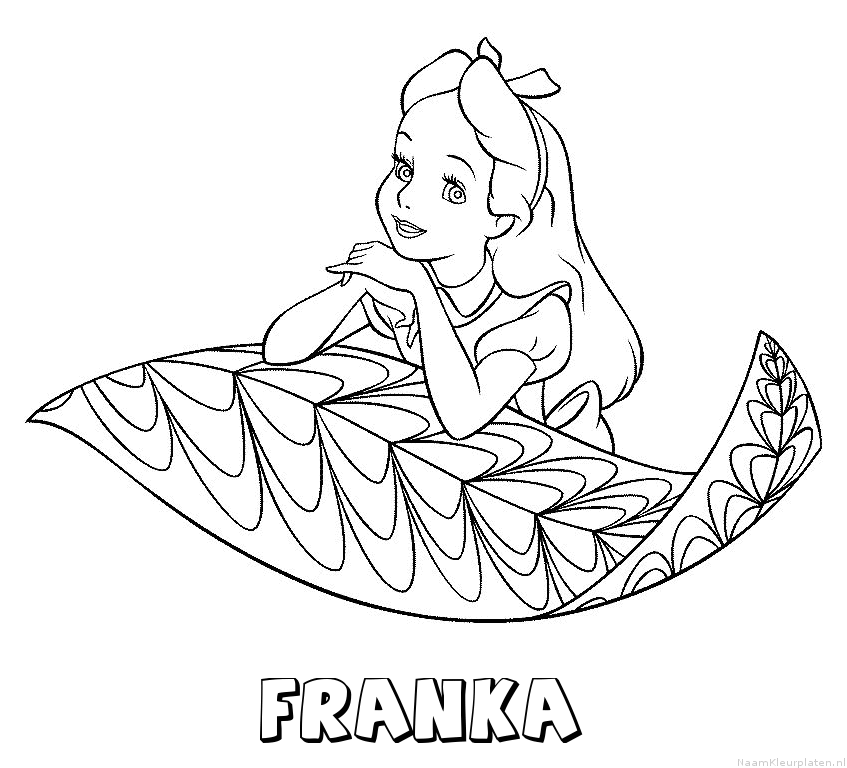 Franka alice in wonderland kleurplaat