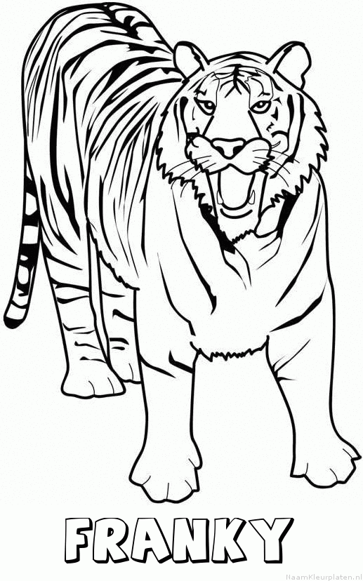 Franky tijger 2 kleurplaat