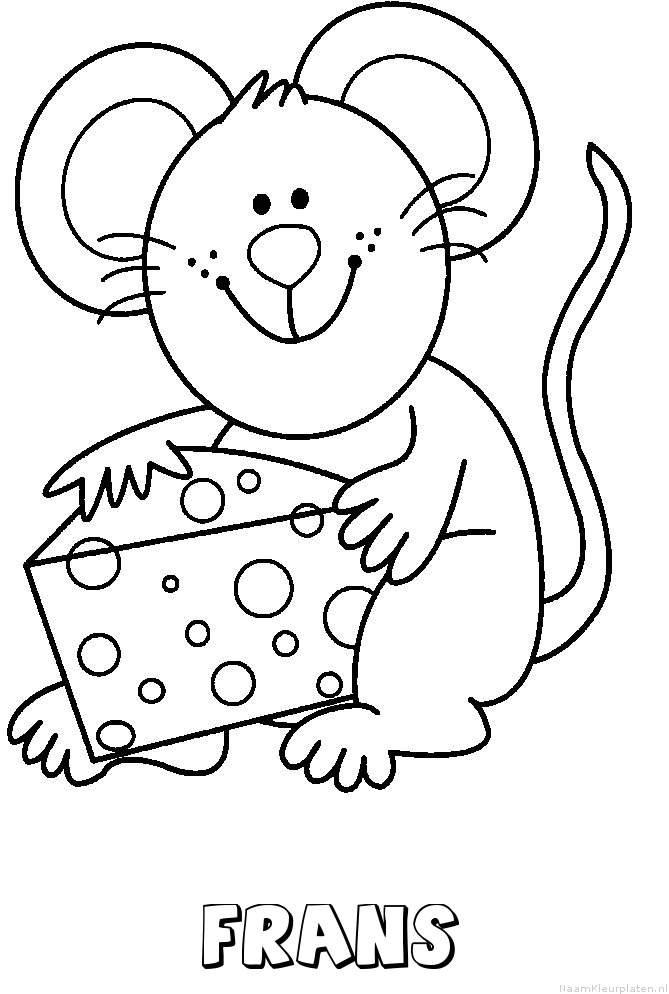 Frans muis kaas kleurplaat
