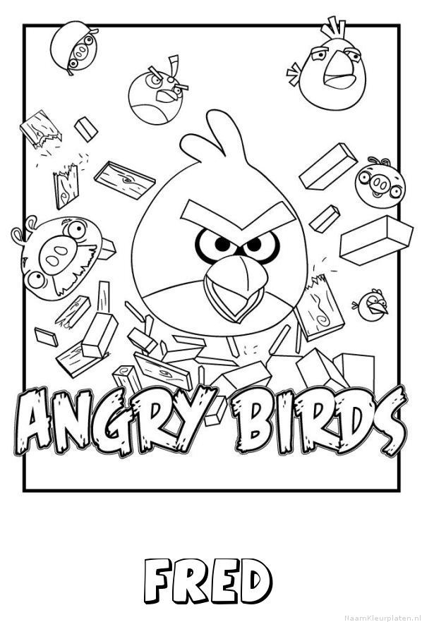 Fred angry birds kleurplaat