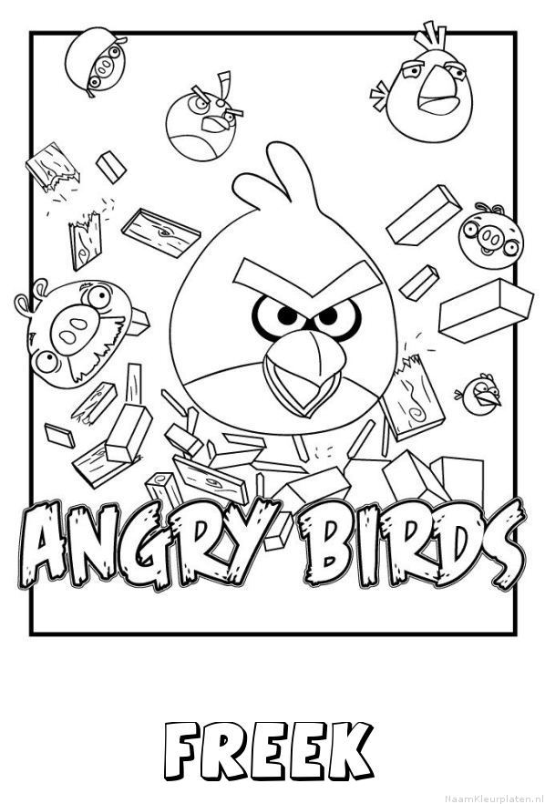 Freek angry birds kleurplaat