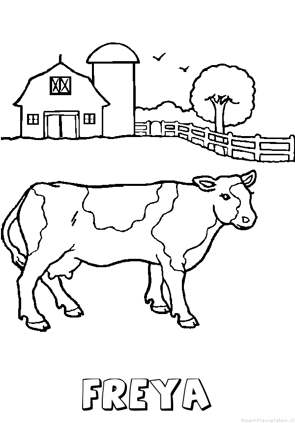 Freya koe kleurplaat