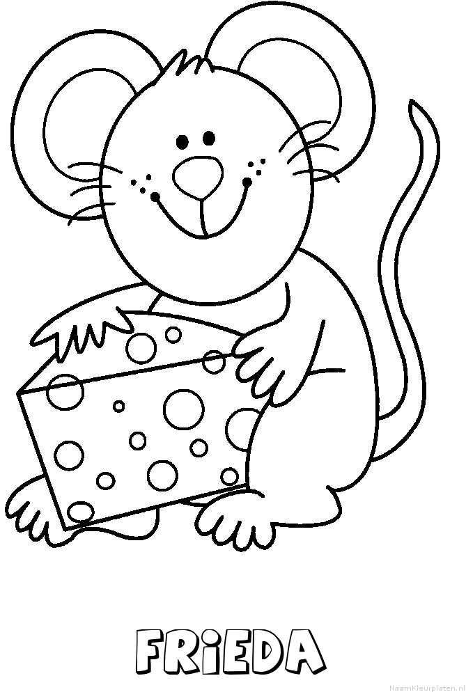 Frieda muis kaas kleurplaat
