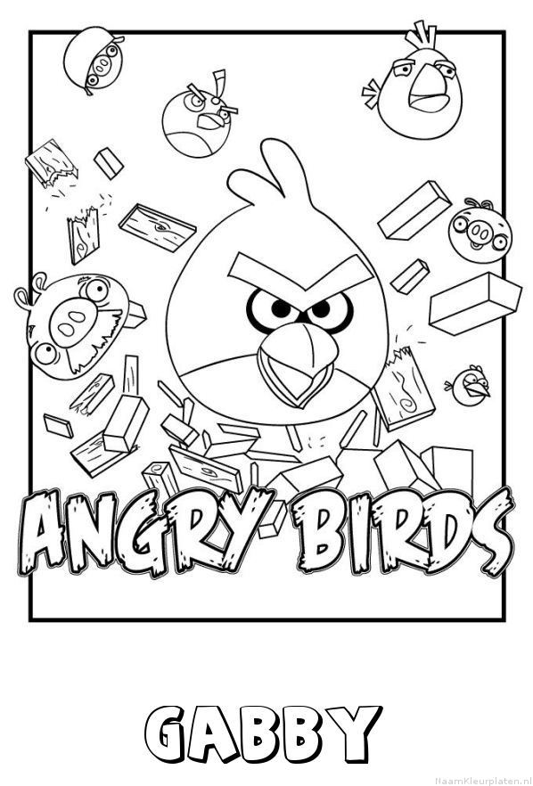 Gabby angry birds kleurplaat