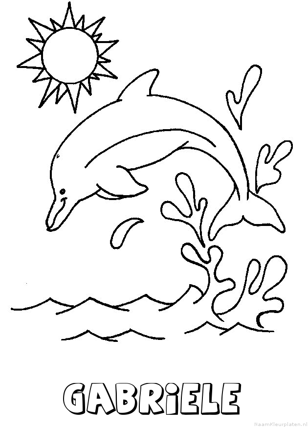 Gabriele dolfijn kleurplaat