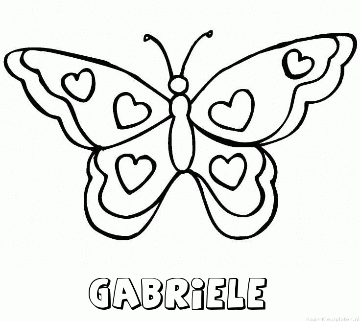 Gabriele vlinder hartjes kleurplaat