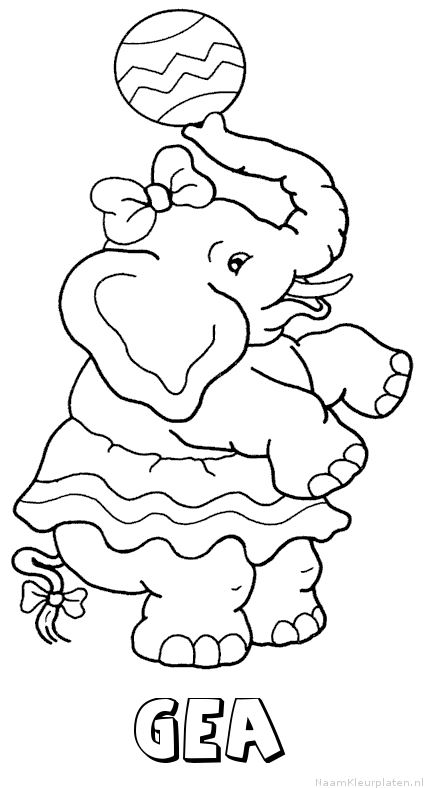 Gea olifant kleurplaat
