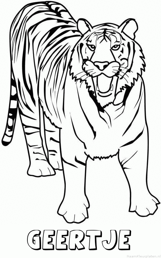 Geertje tijger 2 kleurplaat