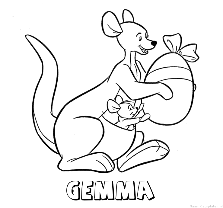 Gemma kangoeroe kleurplaat